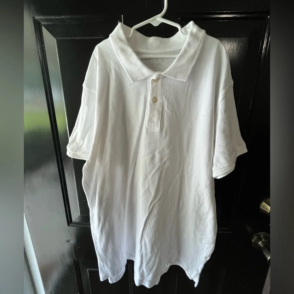 EUC Bundle of 2 Children’s Place Boys Uniform Pique Polos - White - XXL (16)